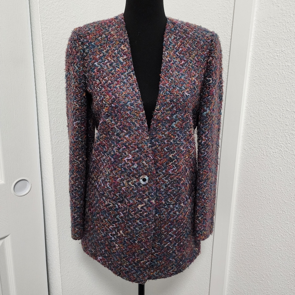 Vintage Multicolor Marbled Tweed Blazer